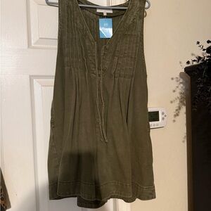 Olive Green Sleeveless Jumpsuit